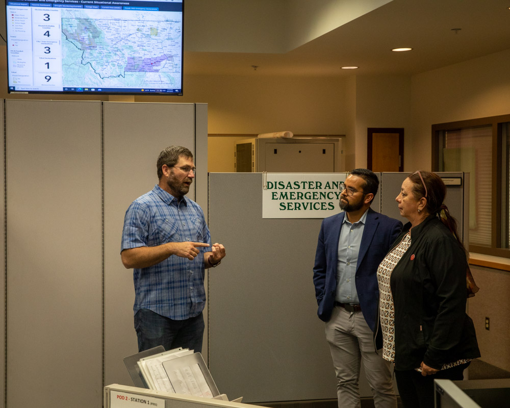 Burke Honzel gives Mexican Consulate representatives a tour of MT DES